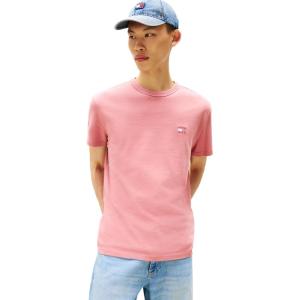 Tommy Jeans Mens Short Sleeve Cotton Graphic T-Shirts(Tahiti Berry Tonal)