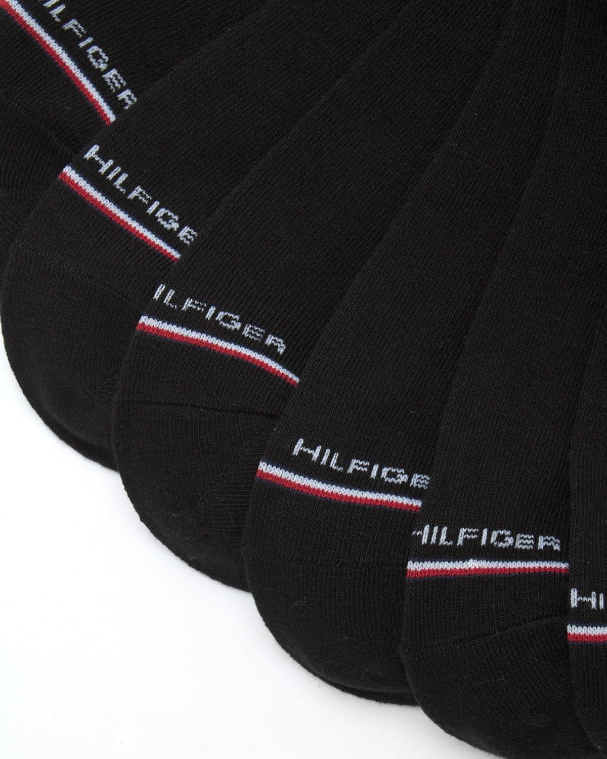 imageTommy Hilfiger Mens Ankle Socks 5 Pack6 Pack Cotton Blend Moisture Wicking Low Cut Mens Athletic Socks with Arch SupportBlack Stripe 6pk