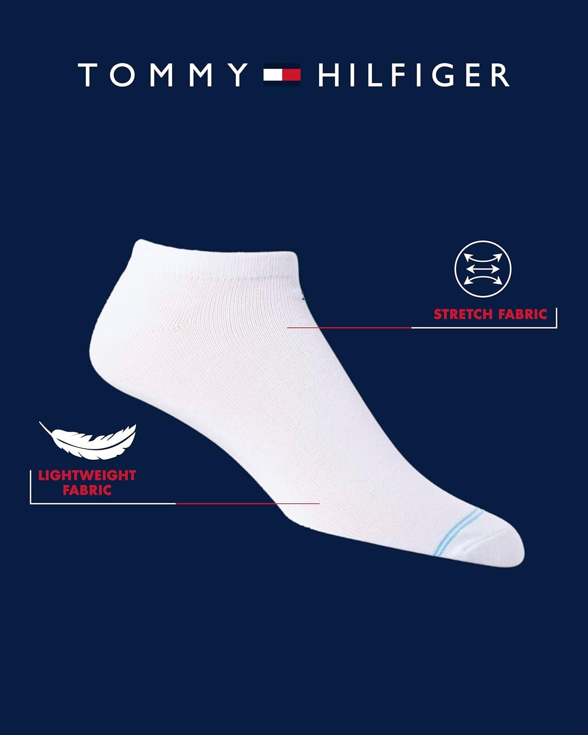 imageTommy Hilfiger Mens Ankle Socks 5 Pack6 Pack Cotton Blend Moisture Wicking Low Cut Mens Athletic Socks with Arch SupportBlue Assorted 5pk