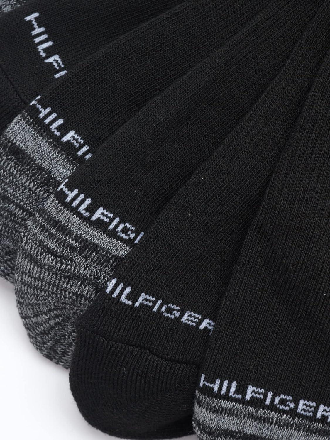 imageTommy Hilfiger Mens Breathable Cushioned Quarter Socks 6 PackAll Black