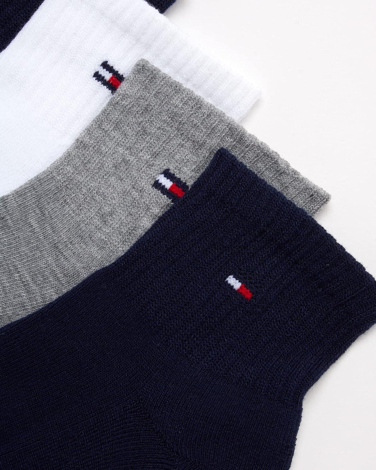 imageTommy Hilfiger Mens Breathable Cushioned Quarter Socks 6 PackNavy Multi