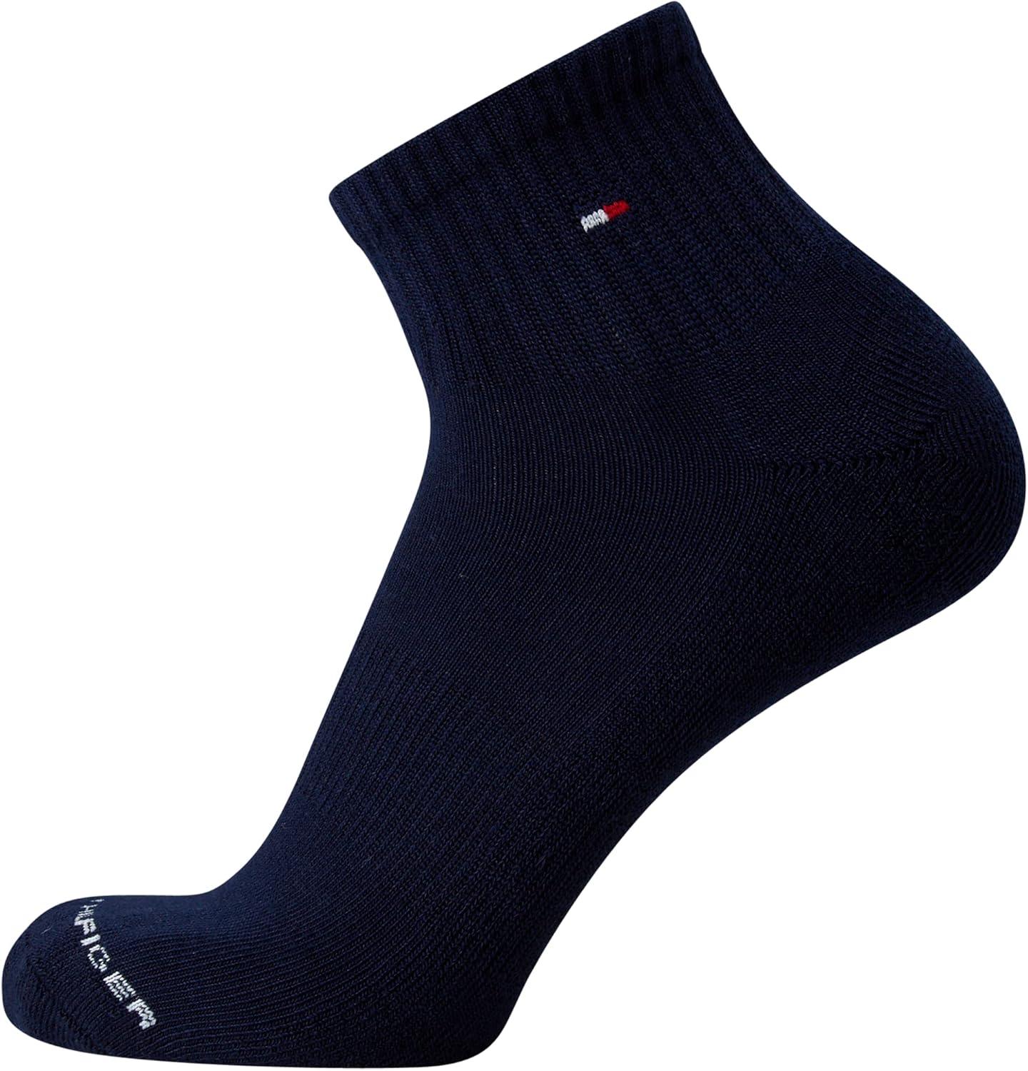 imageTommy Hilfiger Mens Breathable Cushioned Quarter Socks 6 PackNavy Multi