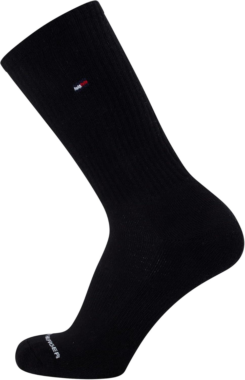 imageTommy Hilfiger Mens Crew Socks 6 Pack Cotton Blend Stretch Cushioned Breathable Athletic Socks for MenGrey Assorted