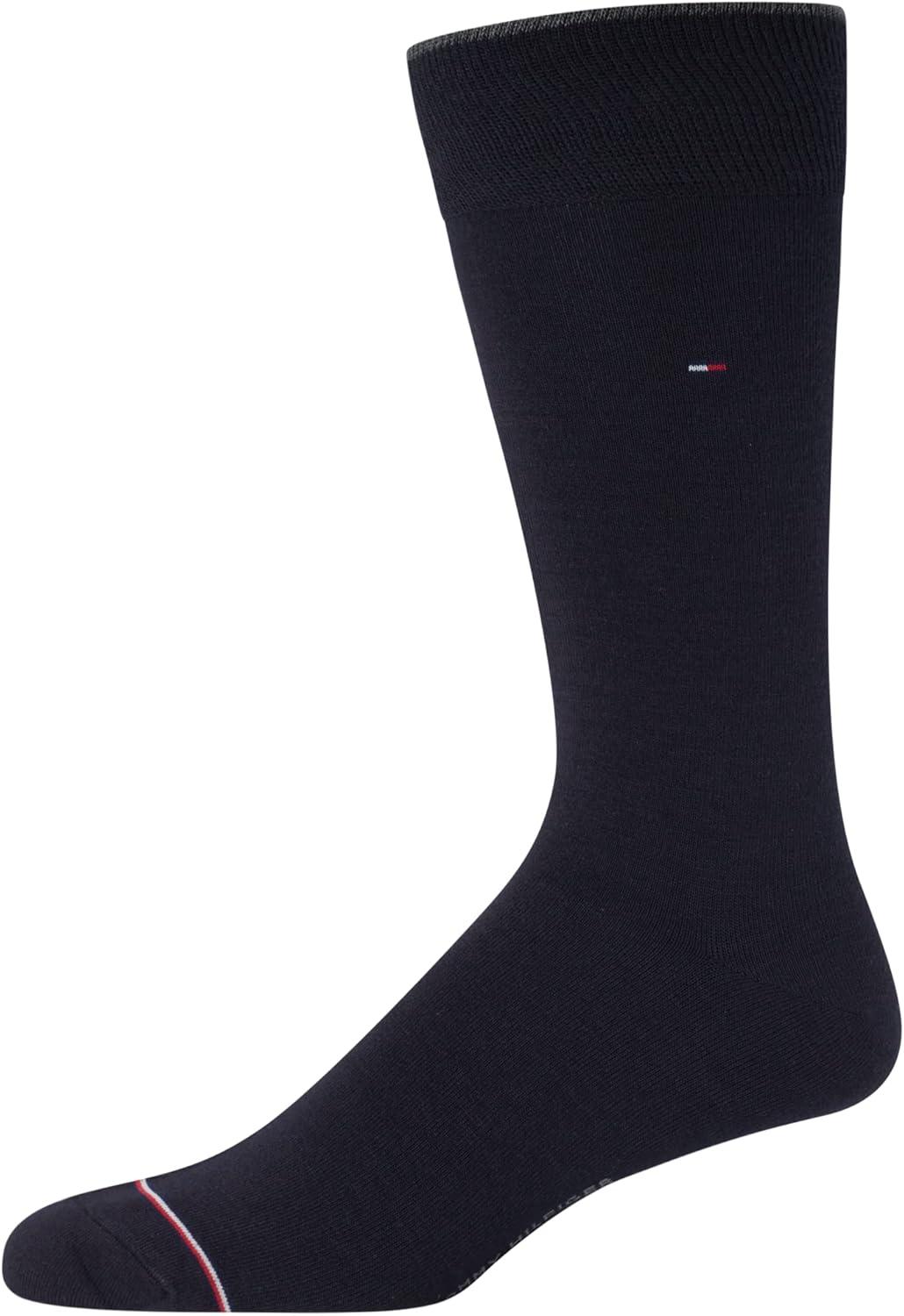 imageTommy Hilfiger Mens Dress Socks 5 Pack Lightweight Patterned Everyday Long Work Socks for Men for Casual amp Formal WearClassic Navy