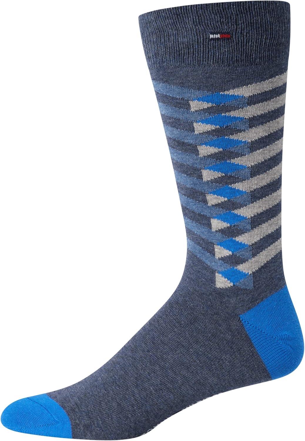 imageTommy Hilfiger Mens Dress Socks 5 Pack Lightweight Patterned Everyday Long Work Socks for Men for Casual amp Formal WearDark Denim