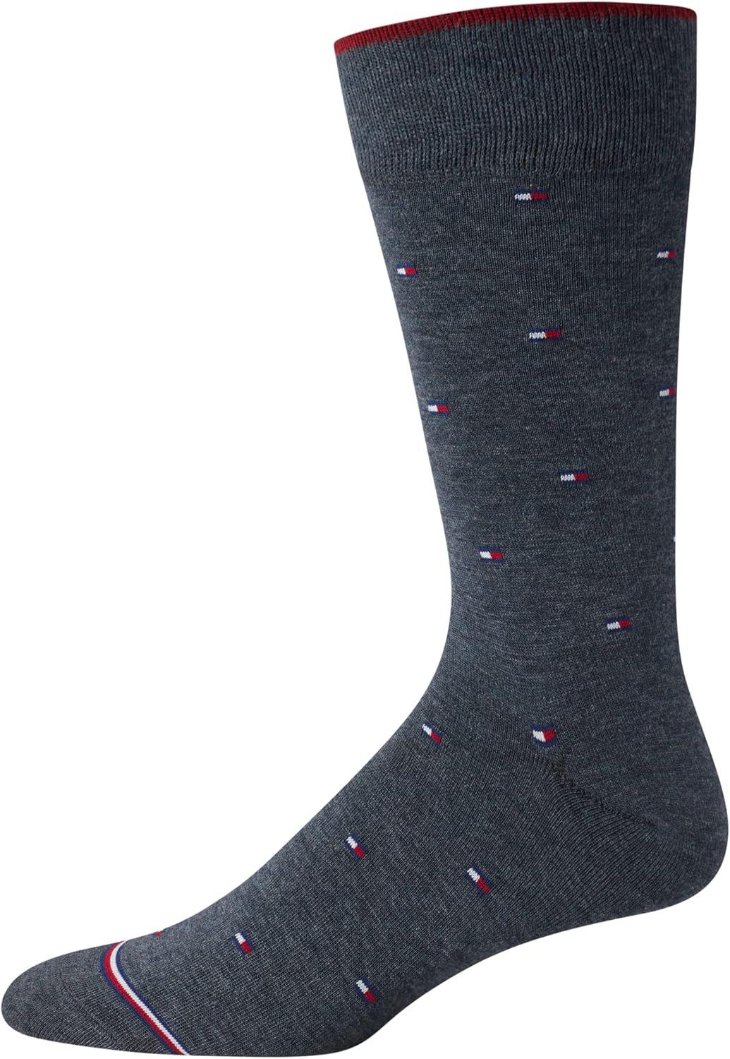 imageTommy Hilfiger Mens Dress Socks 5 Pack Lightweight Patterned Everyday Long Work Socks for Men for Casual amp Formal WearDenim Assorted