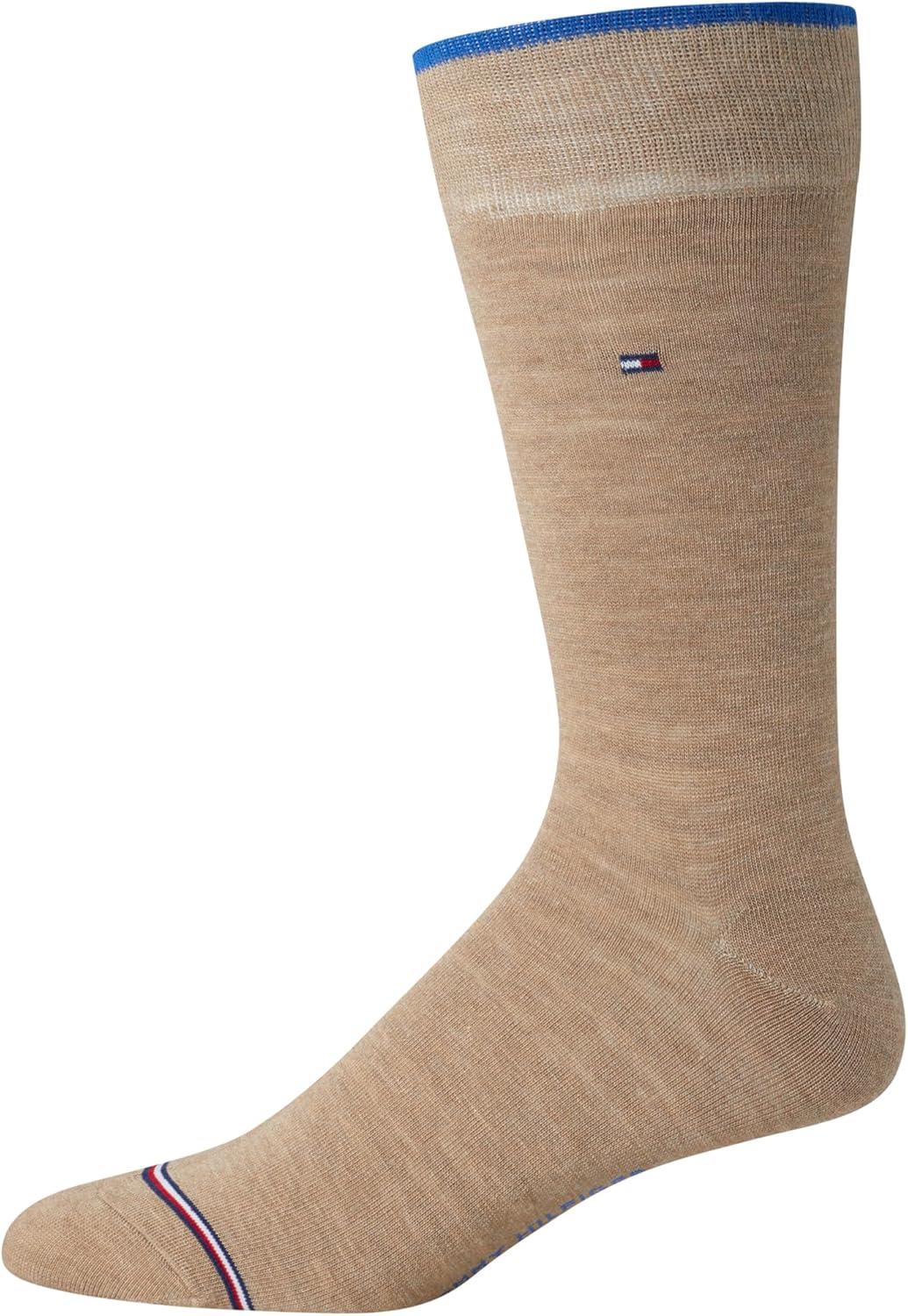 imageTommy Hilfiger Mens Dress Socks 5 Pack Lightweight Patterned Everyday Long Work Socks for Men for Casual amp Formal WearKhaki Argyle