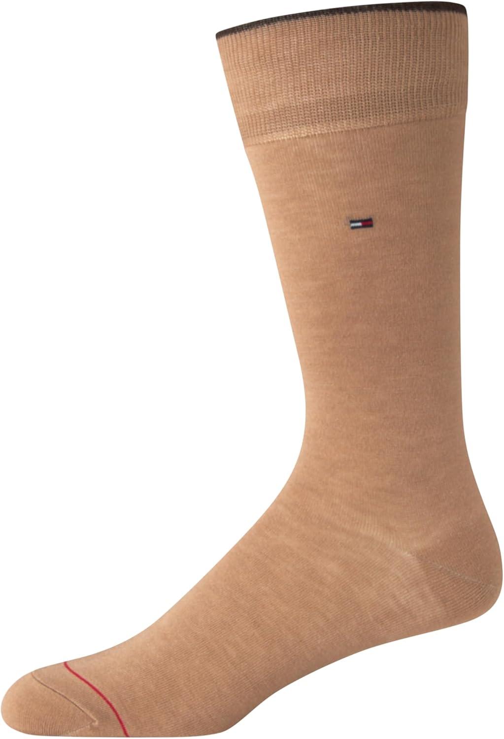 imageTommy Hilfiger Mens Dress Socks 5 Pack Lightweight Patterned Everyday Long Work Socks for Men for Casual amp Formal WearTan Assorted