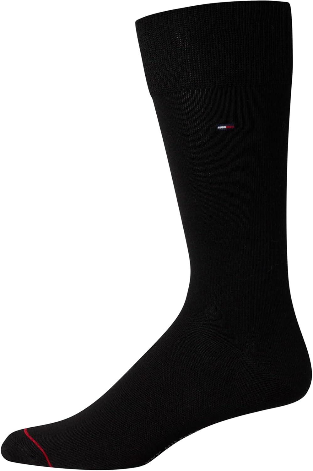 imageTommy Hilfiger Mens Dress Socks 8 Pack Lightweight Everyday Crew Work Socks for Men for Casual and Formal WearBlack