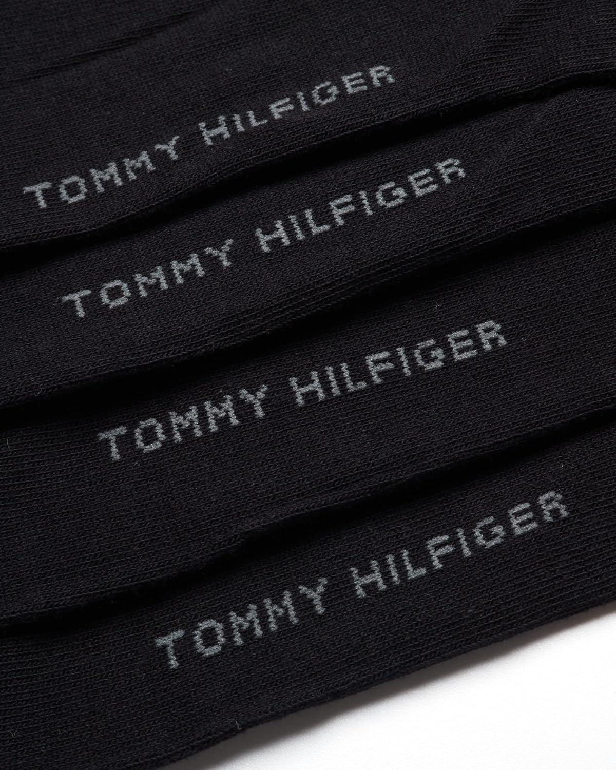imageTommy Hilfiger Mens Dress Socks 8 Pack Lightweight Everyday Crew Work Socks for Men for Casual and Formal WearBlack Solid