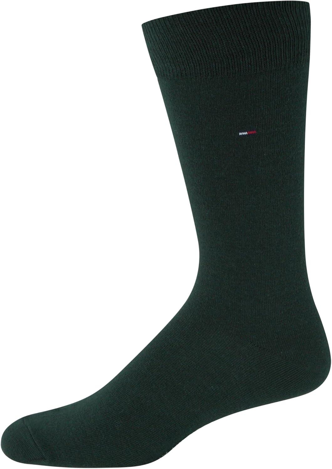imageTommy Hilfiger Mens Dress Socks 8 Pack Lightweight Everyday Crew Work Socks for Men for Casual and Formal WearBlackGreyBlue