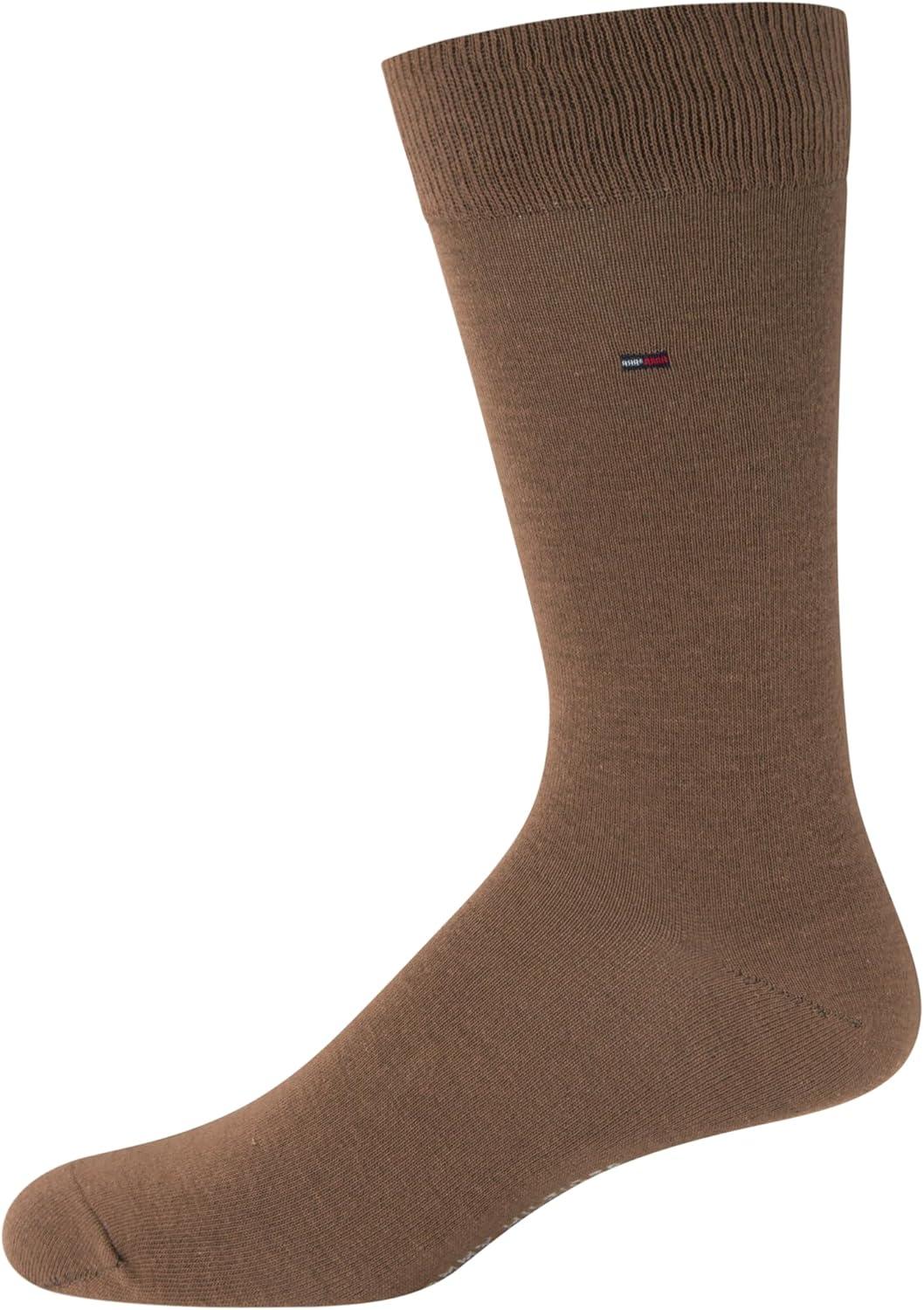 imageTommy Hilfiger Mens Dress Socks 8 Pack Lightweight Everyday Crew Work Socks for Men for Casual and Formal WearBlueBrownBlack