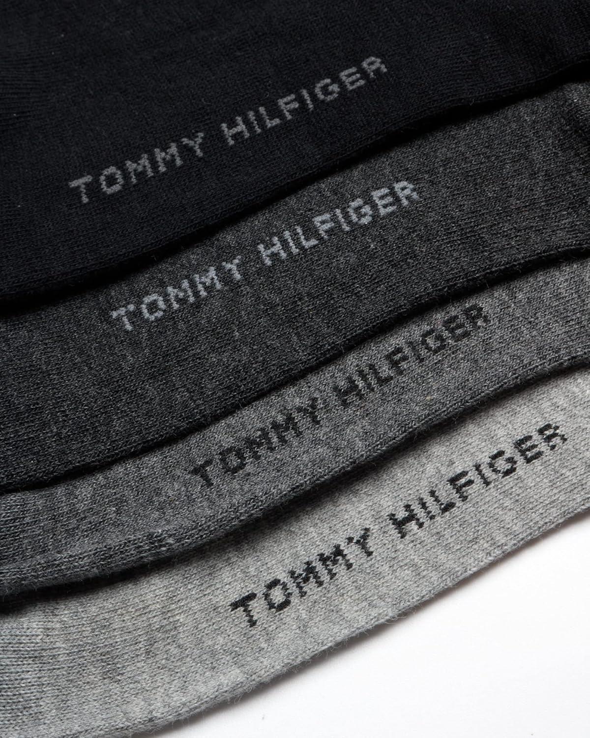 imageTommy Hilfiger Mens Dress Socks 8 Pack Lightweight Everyday Crew Work Socks for Men for Casual and Formal WearGrey Assorted