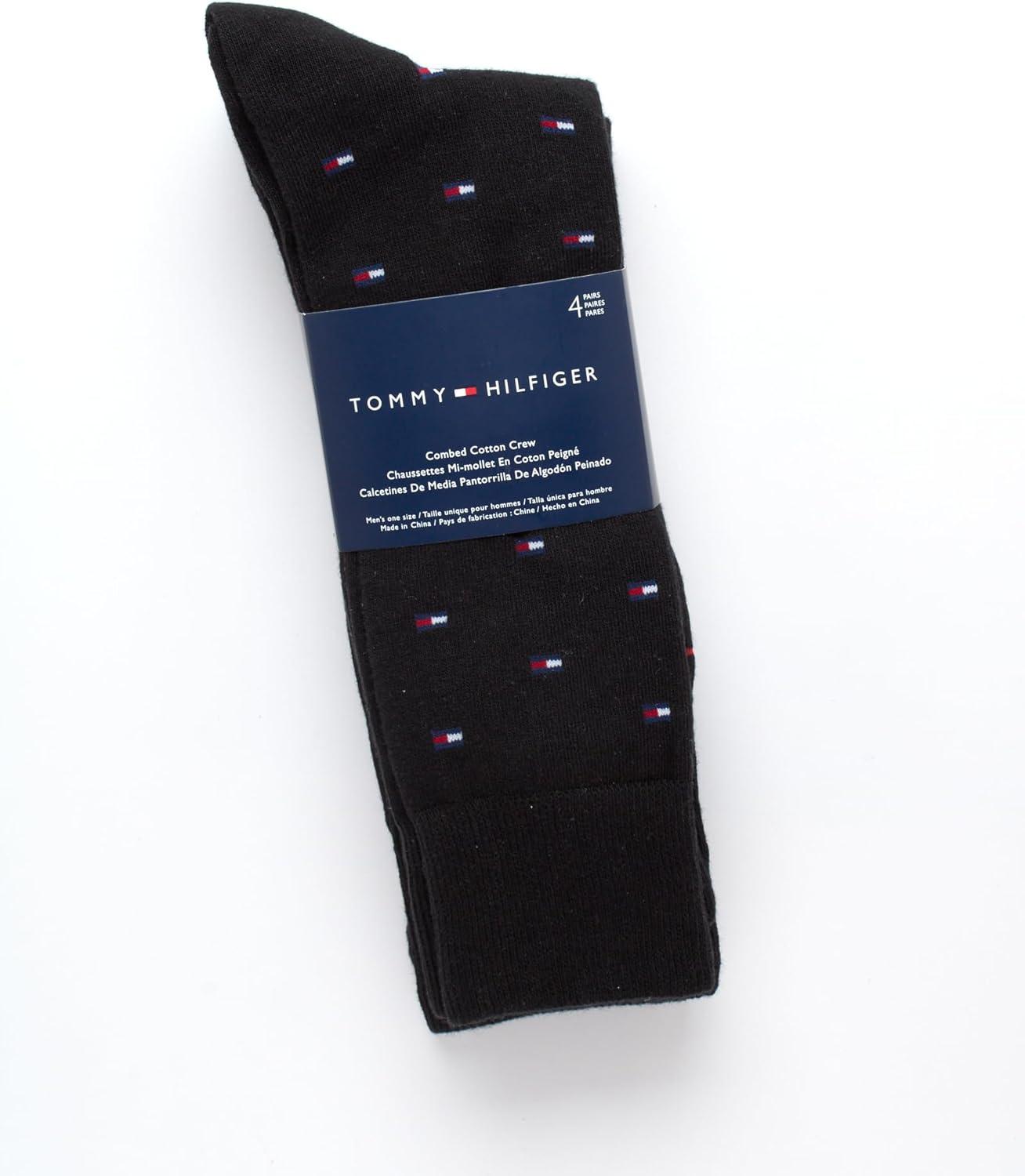 imageTommy Hilfiger Mens Dress Socks 8 Pack Lightweight Everyday Crew Work Socks for Men for Casual and Formal WearPremium Black