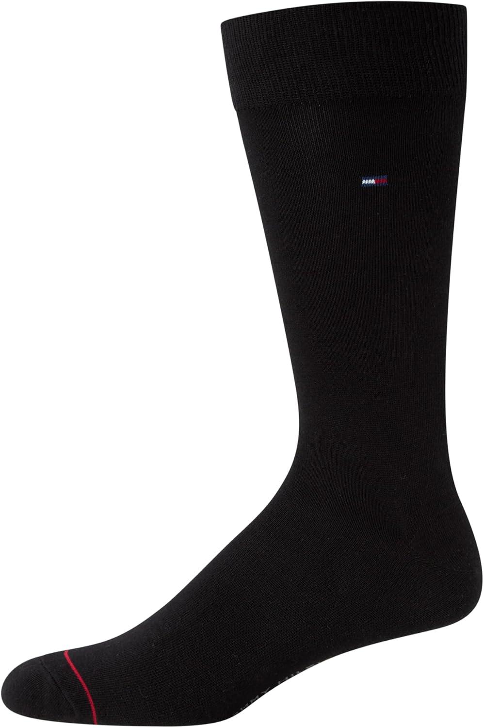 imageTommy Hilfiger Mens Dress Socks 8 Pack Lightweight Everyday Crew Work Socks for Men for Casual and Formal WearPremium Black