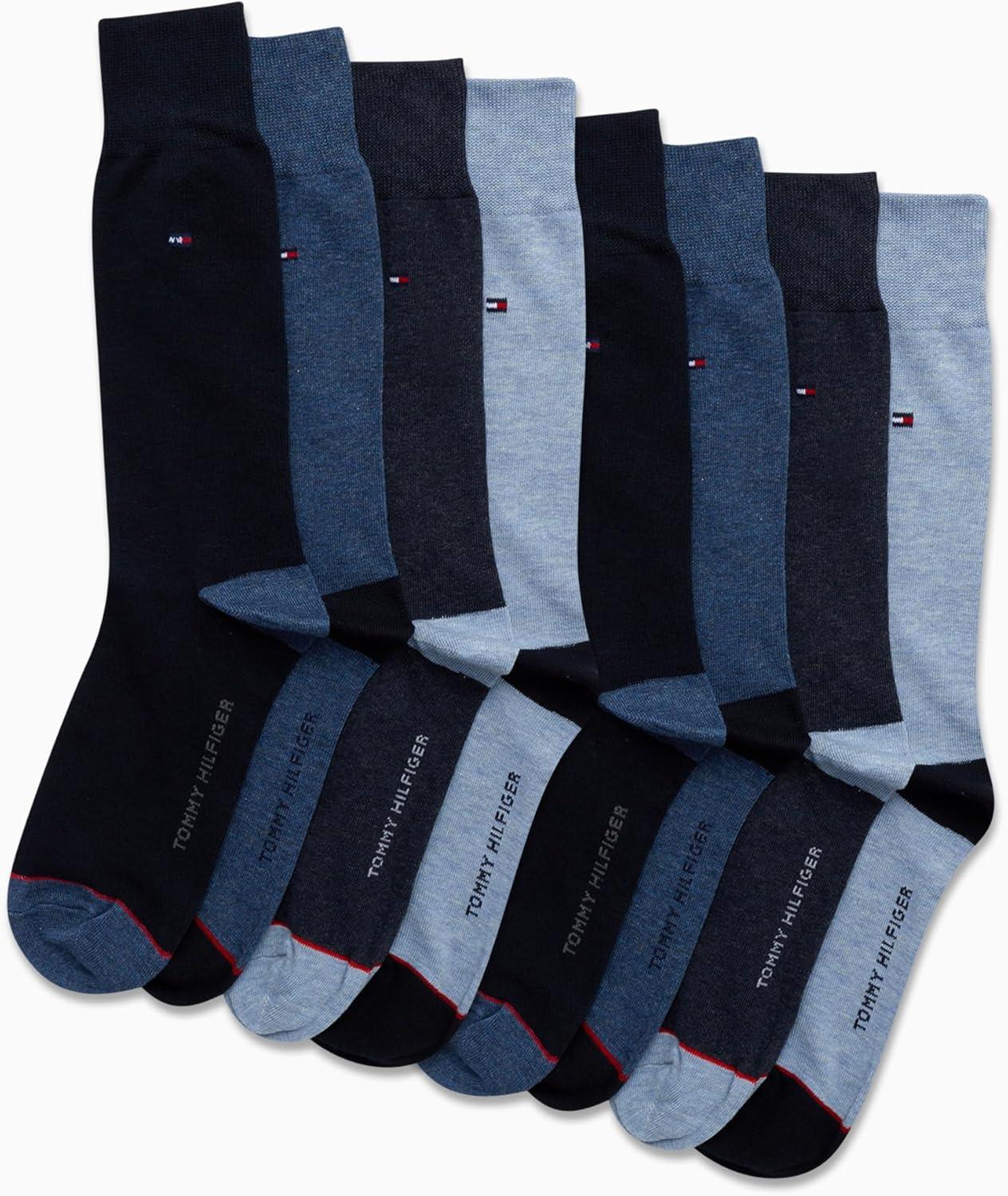 imageTommy Hilfiger Mens Dress Socks 8PackBlue Assorted