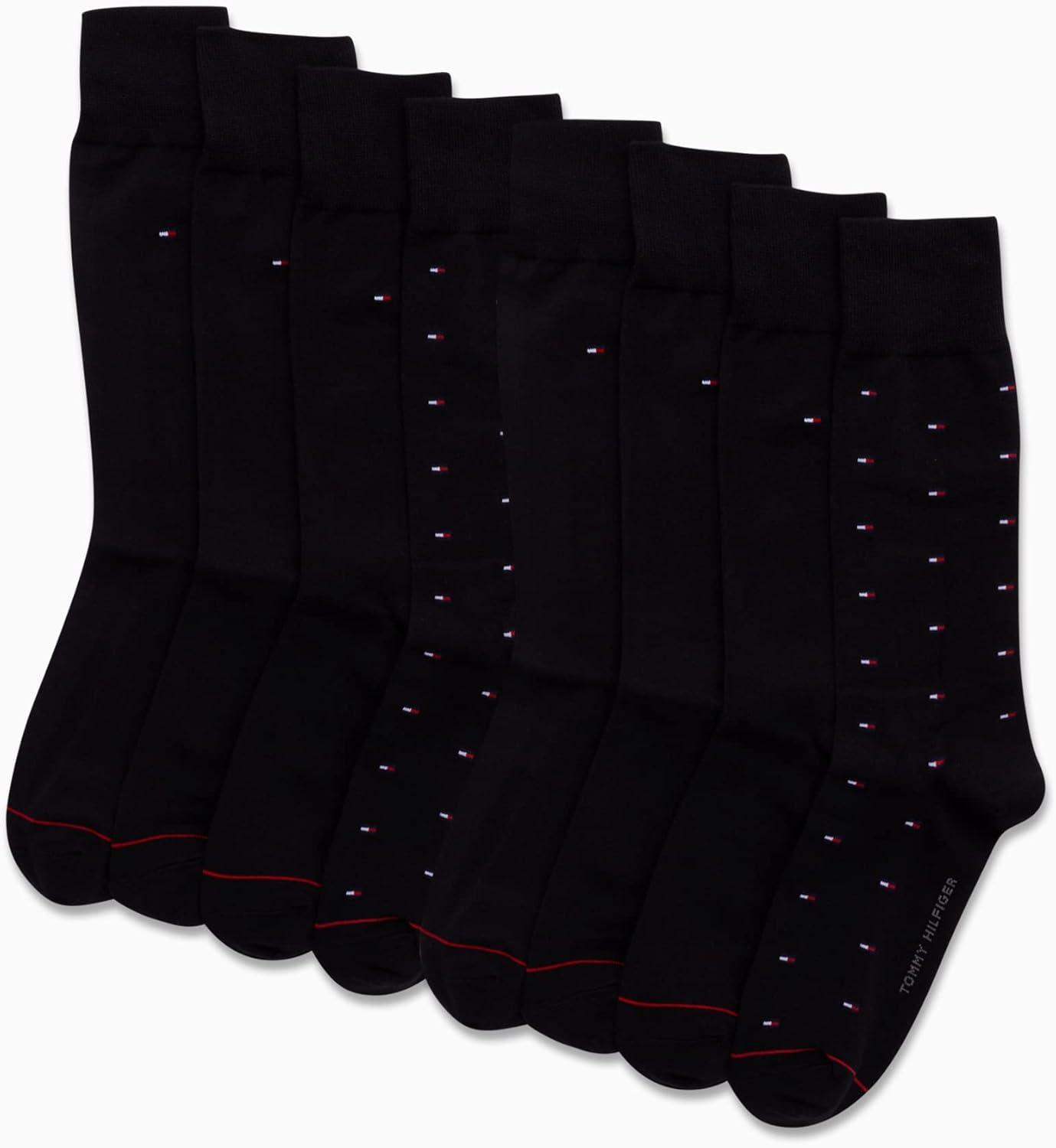 imageTommy Hilfiger Mens Dress Socks 8PackPure Black