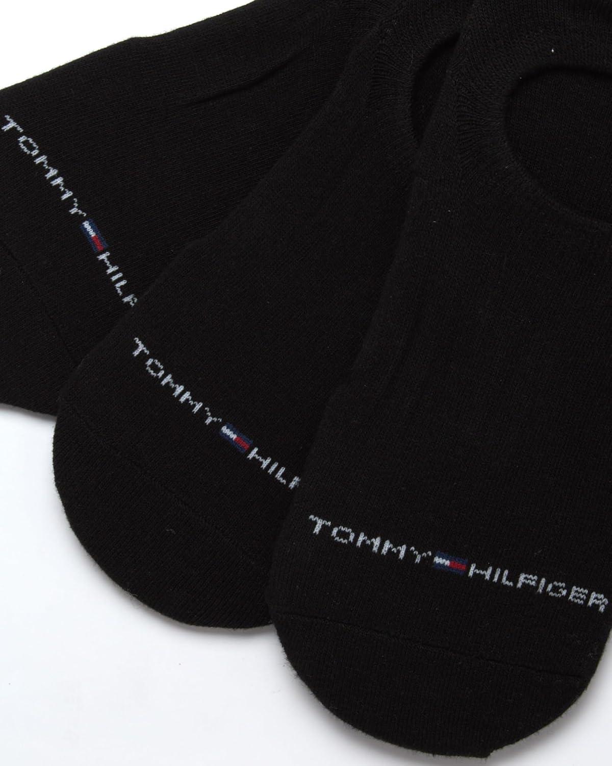 imageTommy Hilfiger Mens No Show Socks 6 Pack Cotton Blend Stretch Soft Cushioned Casual Athletic Sports Liners Low Cut SocksAll Black