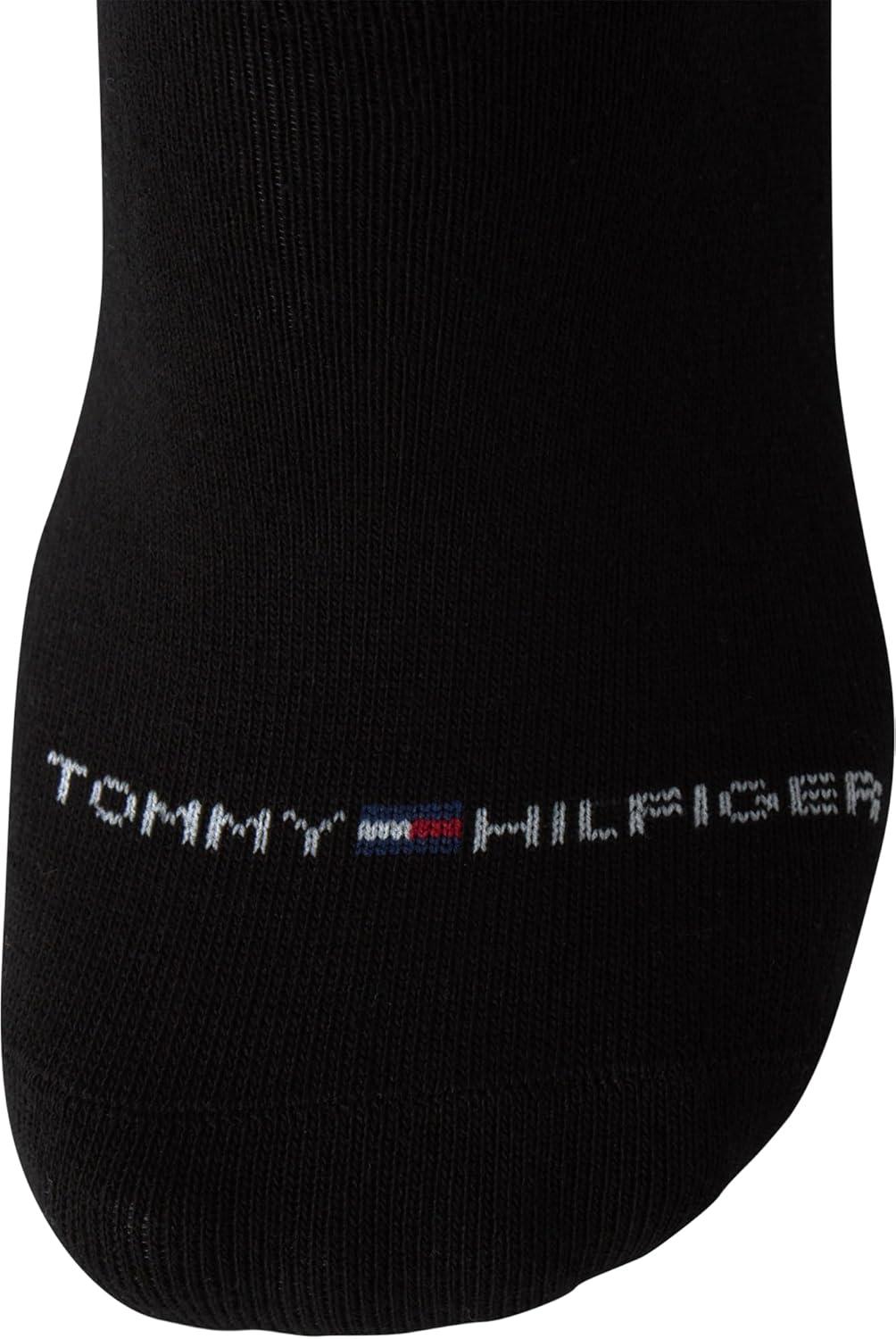 imageTommy Hilfiger Mens No Show Socks 6 Pack Cotton Blend Stretch Soft Cushioned Casual Athletic Sports Liners Low Cut SocksAll Black