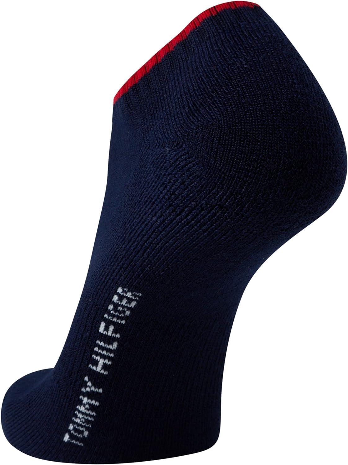 imageTommy Hilfiger Mens No Show Socks 6 Pack Lightweight Performance Stretch Athletic Invisible Shoe Socks Liners for MenBlue Assorted