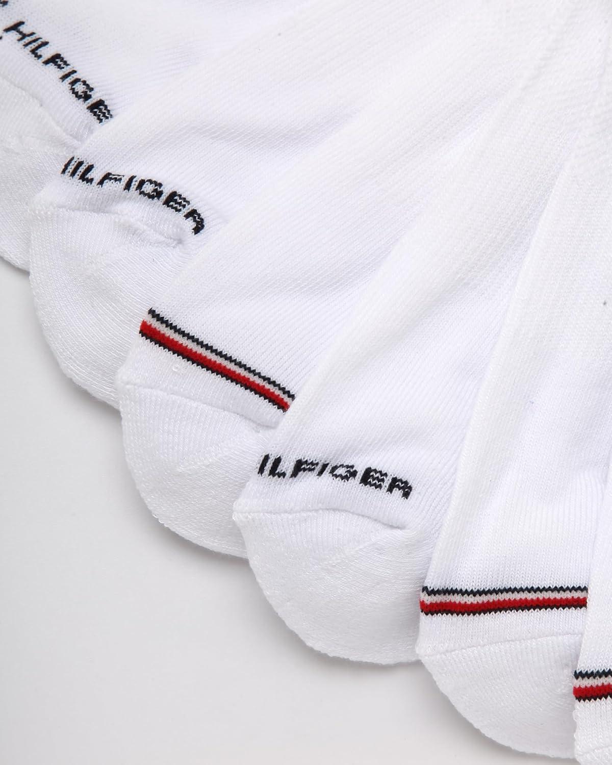 imageTommy Hilfiger Mens No Show Socks 6 Pack Lightweight Performance Stretch Athletic Invisible Shoe Socks Liners for MenPremium White
