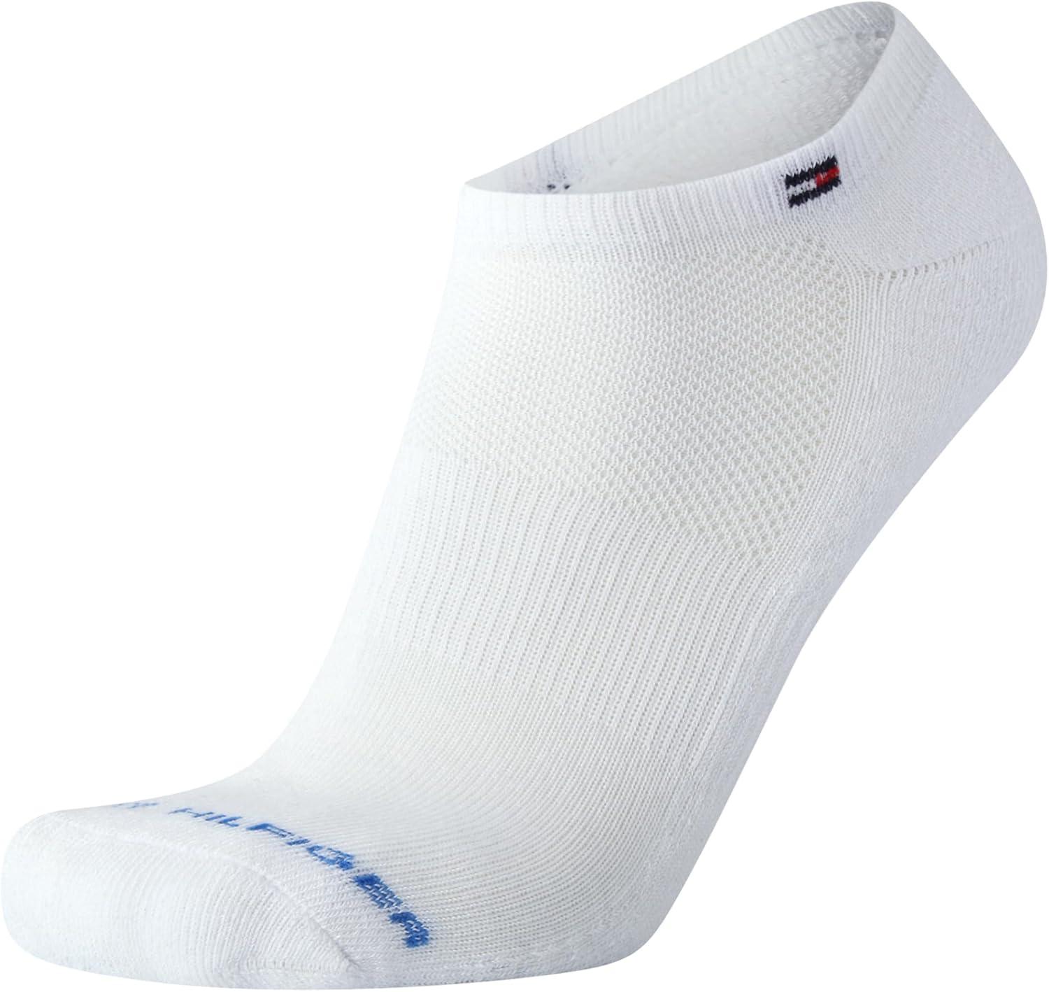 imageTommy Hilfiger Mens No Show Socks 6 Pack Lightweight Performance Stretch Athletic Invisible Shoe Socks Liners for MenWhite Multi