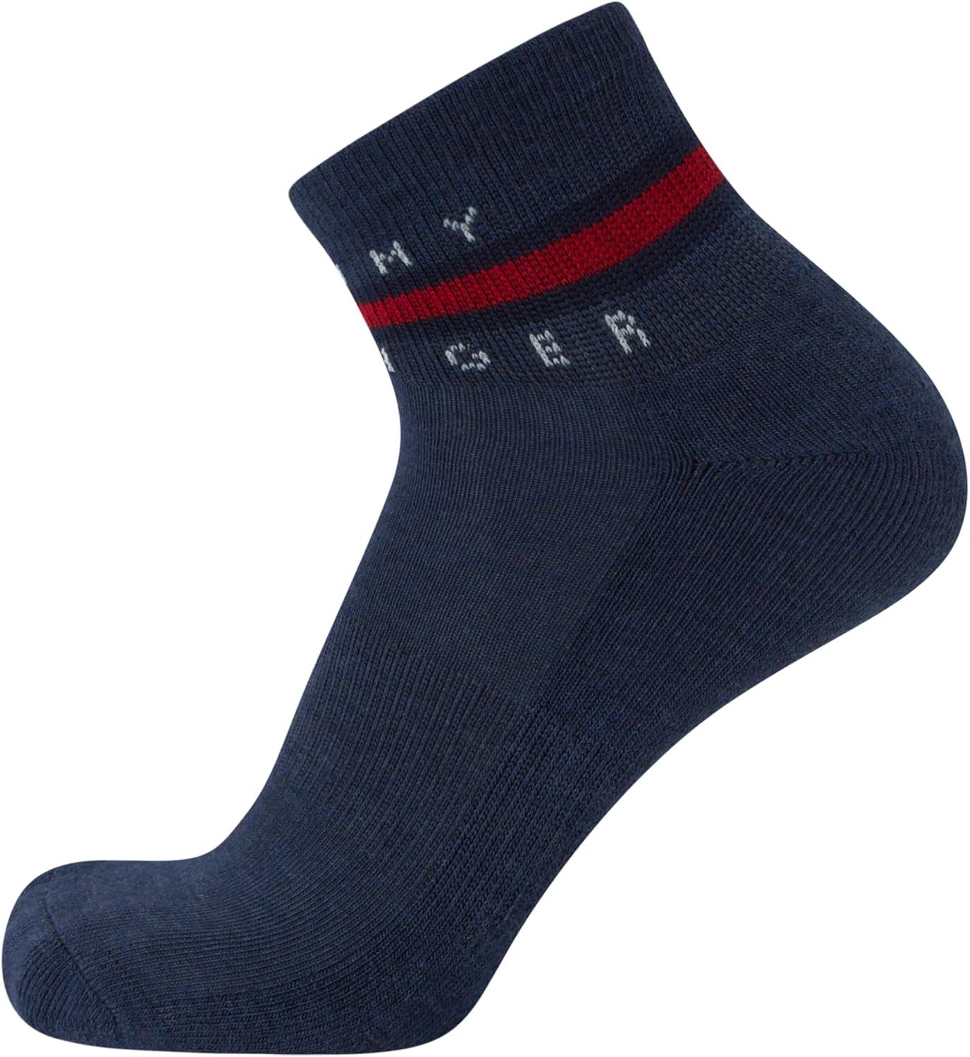 imageTommy Hilfiger Mens Quarter Socks 6 Pack Athletic Performance Stretch Moisture Wicking Cushioned Ankle Socks for MenNavy Assorted