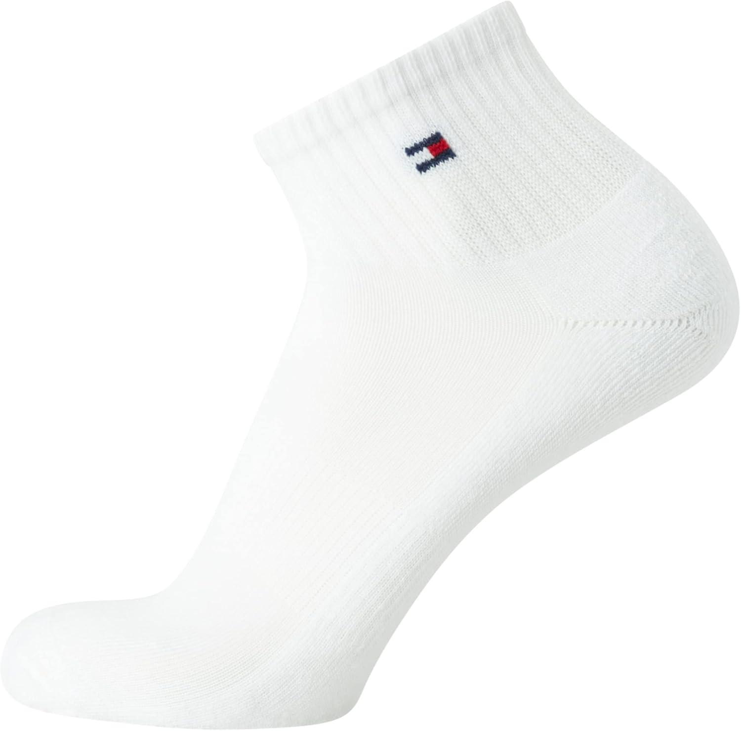 imageTommy Hilfiger Mens Quarter Socks 6 Pack Soft Cushioned Athletic Performance Ankle Socks for Men with Arch SupportAll White