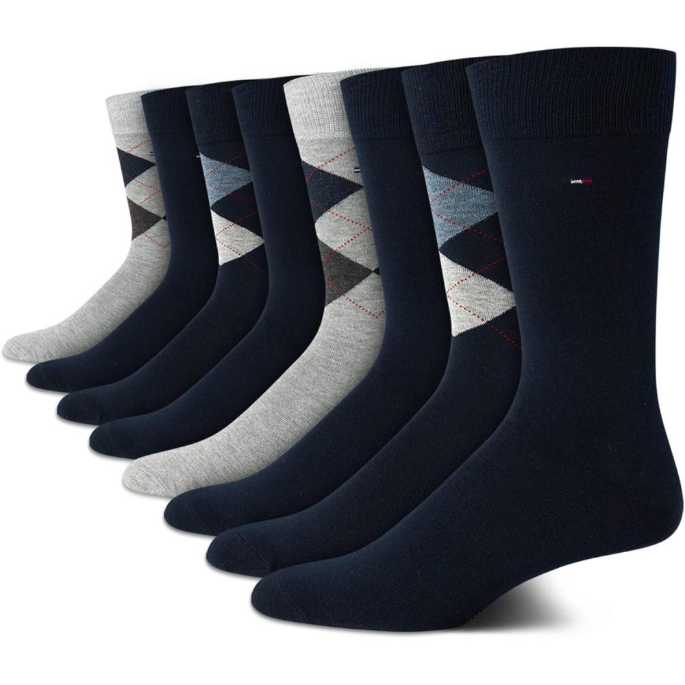 imageTommy Hilfiger Mens Dress Socks 8PackNavy Assorted