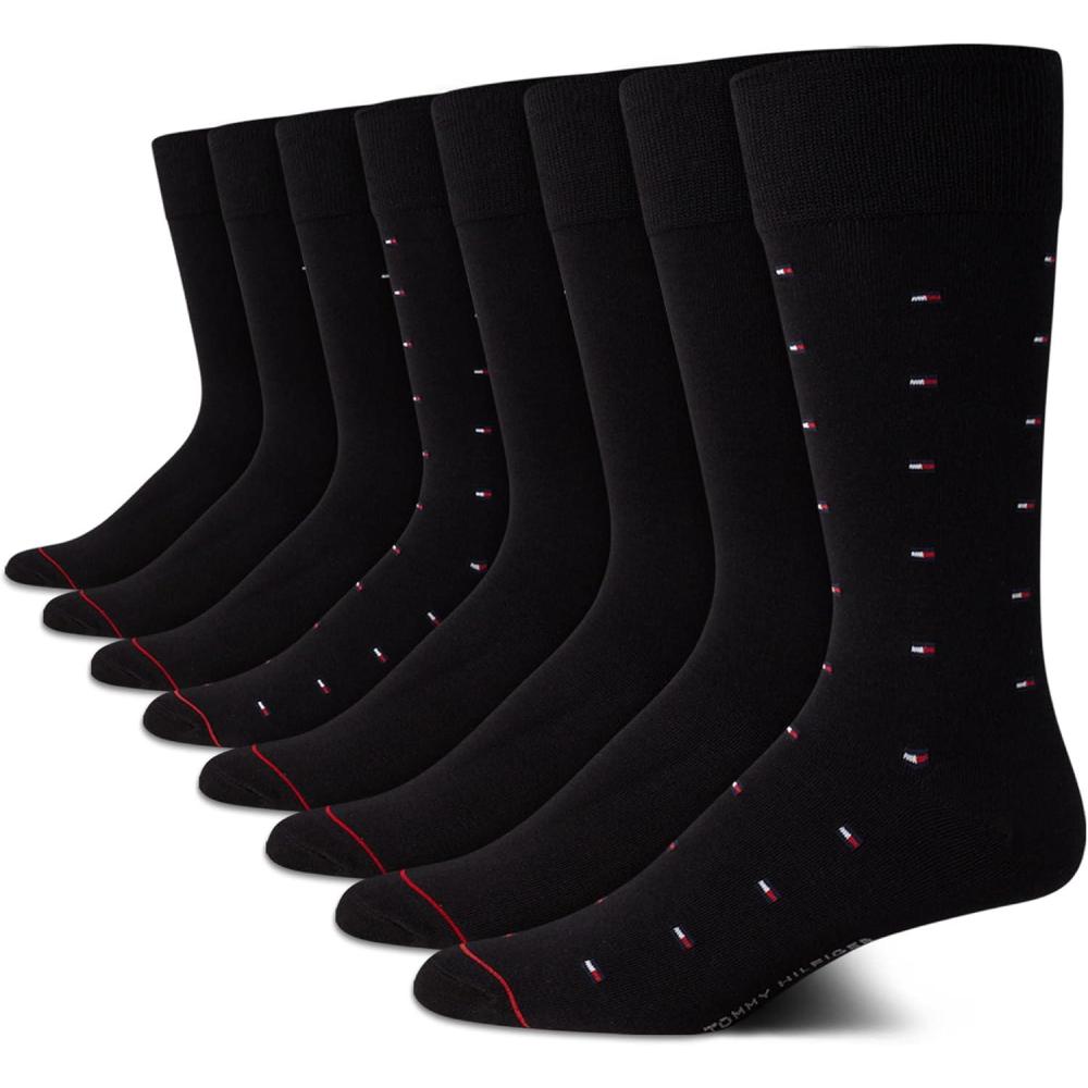 imageTommy Hilfiger Mens Dress Socks 8PackPure Black