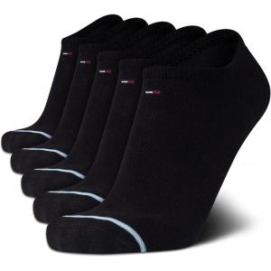 Tommy Hilfiger Mens Ankle Socks – 5 Pack/6 Pack Cotton Blend Moisture Wicking Low Cut Mens Athletic Socks with Arch Support(Black (5pk))