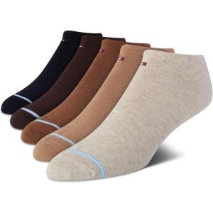 Tommy Hilfiger Mens Ankle Socks – 5 Pack/6 Pack Cotton Blend Moisture Wicking Low Cut Mens Athletic Socks with Arch Support(Khaki/Navy (5pk))