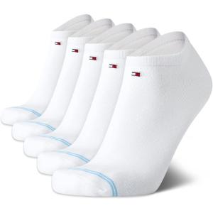 Tommy Hilfiger Mens Ankle Socks – 5 Pack/6 Pack Cotton Blend Moisture Wicking Low Cut Mens Athletic Socks with Arch Support(White (5pk))