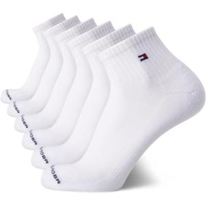 Tommy Hilfiger Men’s Breathable Cushioned Quarter Socks – 6 Pack(White)