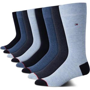 Tommy Hilfiger Men’s Dress Socks (8-Pack)(Blue Assorted)