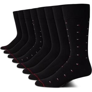Tommy Hilfiger Men’s Dress Socks (8-Pack)(Pure Black)