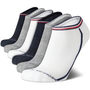 Tommy Hilfiger Mens No Show Socks – 6 Pack Lightweight Performance Stretch Athletic Invisible Shoe Socks Liners for Men(Assorted White)