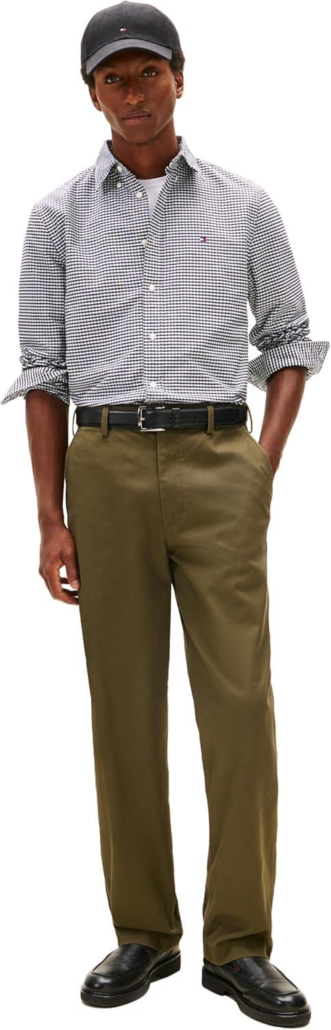 imageTommy Hilfiger Mens Heritage Oxford Solid Regular Long Sleeve ShirtsBlack Check
