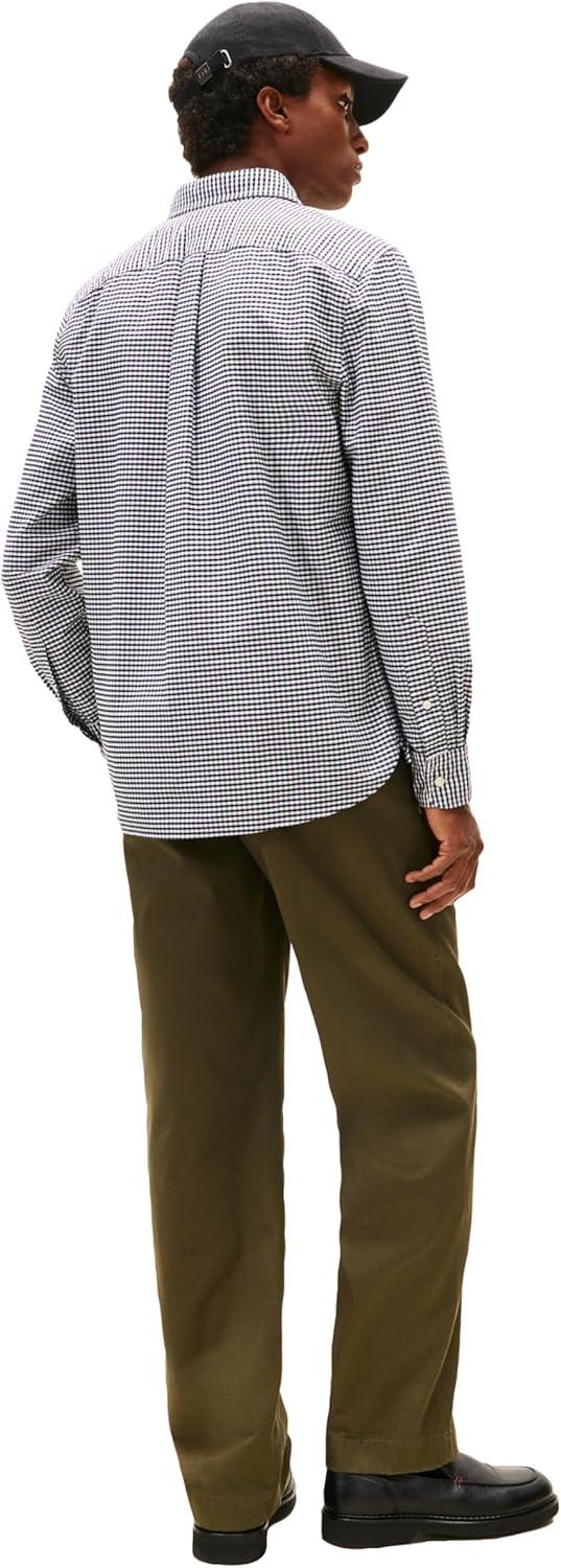 imageTommy Hilfiger Mens Heritage Oxford Solid Regular Long Sleeve ShirtsBlack Check