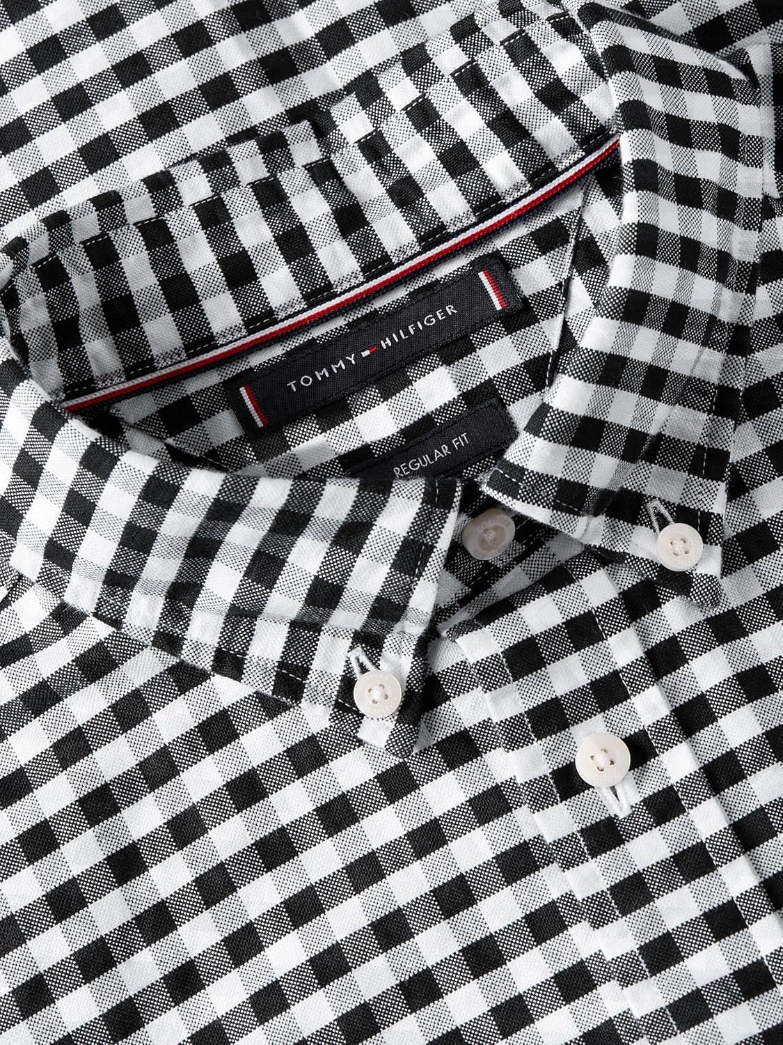 imageTommy Hilfiger Mens Heritage Oxford Solid Regular Long Sleeve ShirtsBlack Check