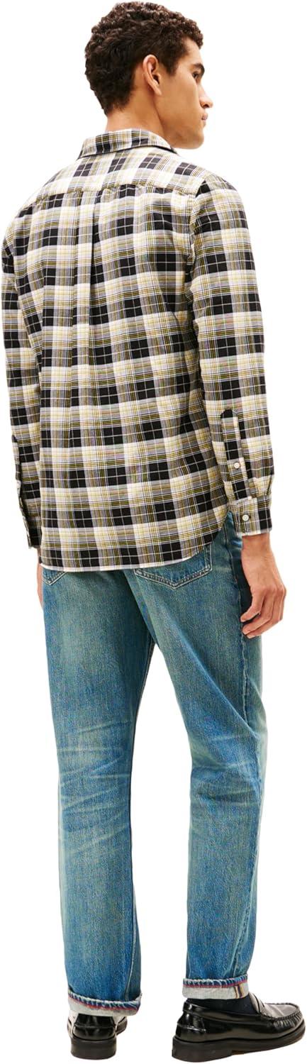 imageTommy Hilfiger Mens Heritage Oxford Solid Regular Long Sleeve ShirtsBlack Plaid