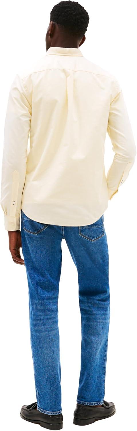 imageTommy Hilfiger Mens Heritage Oxford Solid Regular Long Sleeve ShirtsCitronella