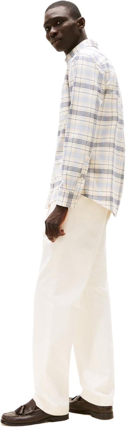 imageTommy Hilfiger Mens Heritage Oxford Solid Regular Long Sleeve ShirtsCloudy Blue Multi Check