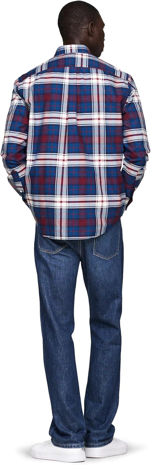 imageTommy Hilfiger Mens Heritage Oxford Solid Regular Long Sleeve ShirtsDeep Indigo Rouge Check