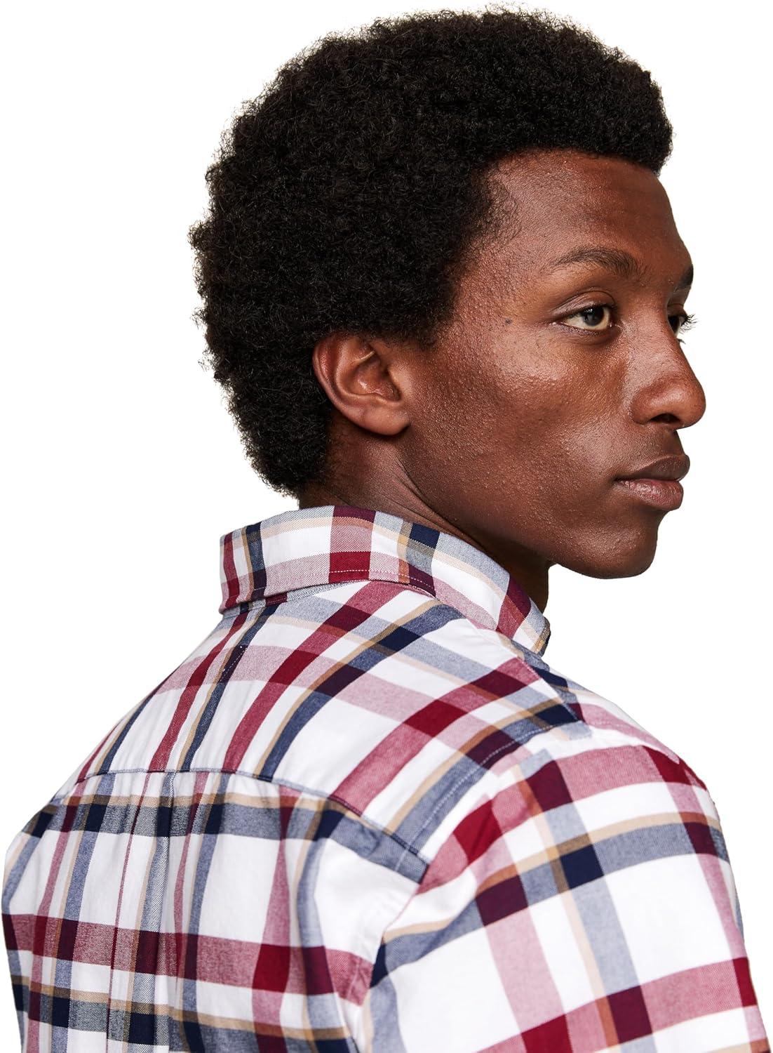 imageTommy Hilfiger Mens Heritage Oxford Solid Regular Long Sleeve ShirtsDeep Rouge Multi