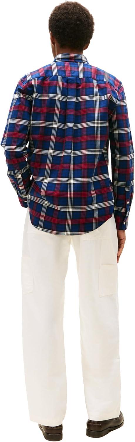 imageTommy Hilfiger Mens Heritage Oxford Solid Regular Long Sleeve ShirtsDesert Sky Multi Check