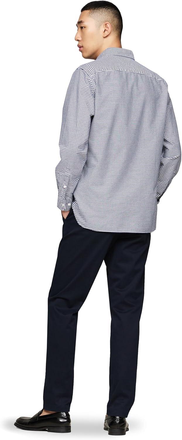 imageTommy Hilfiger Mens Heritage Oxford Solid Regular Long Sleeve ShirtsDesert Sky White