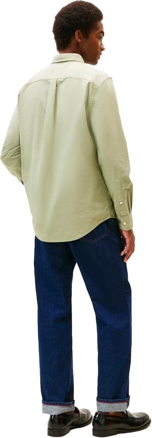 imageTommy Hilfiger Mens Heritage Oxford Solid Regular Long Sleeve ShirtsEarth Sage Earth Sage Solid