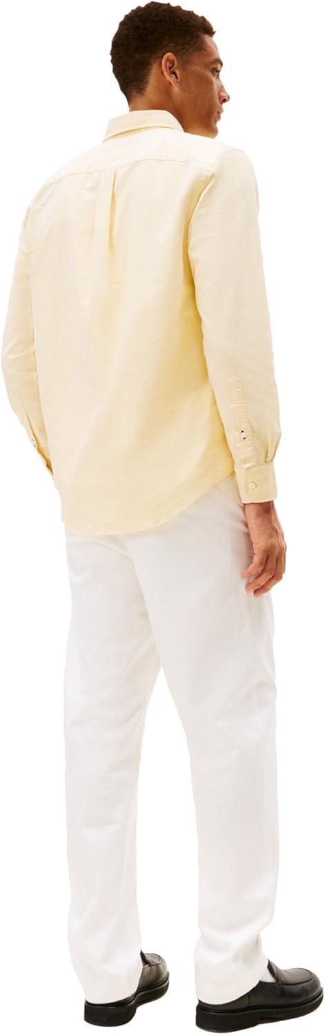 imageTommy Hilfiger Mens Heritage Oxford Solid Regular Long Sleeve ShirtsMorningside Yellow
