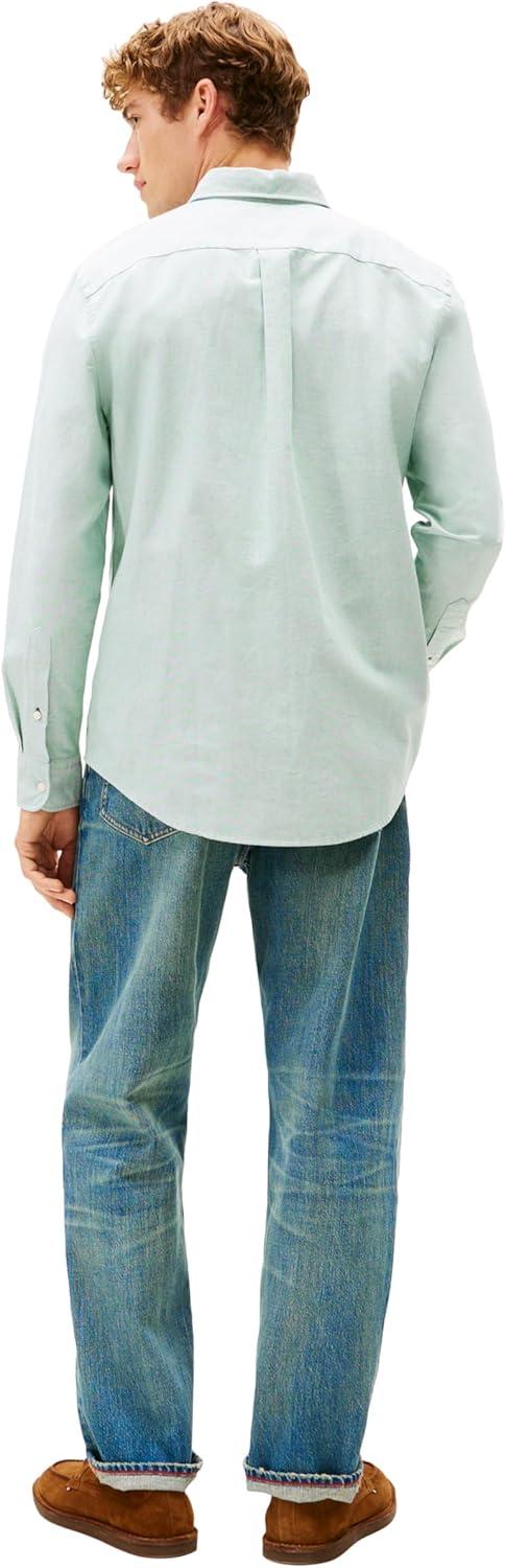 imageTommy Hilfiger Mens Heritage Oxford Solid Regular Long Sleeve ShirtsNouveau Green